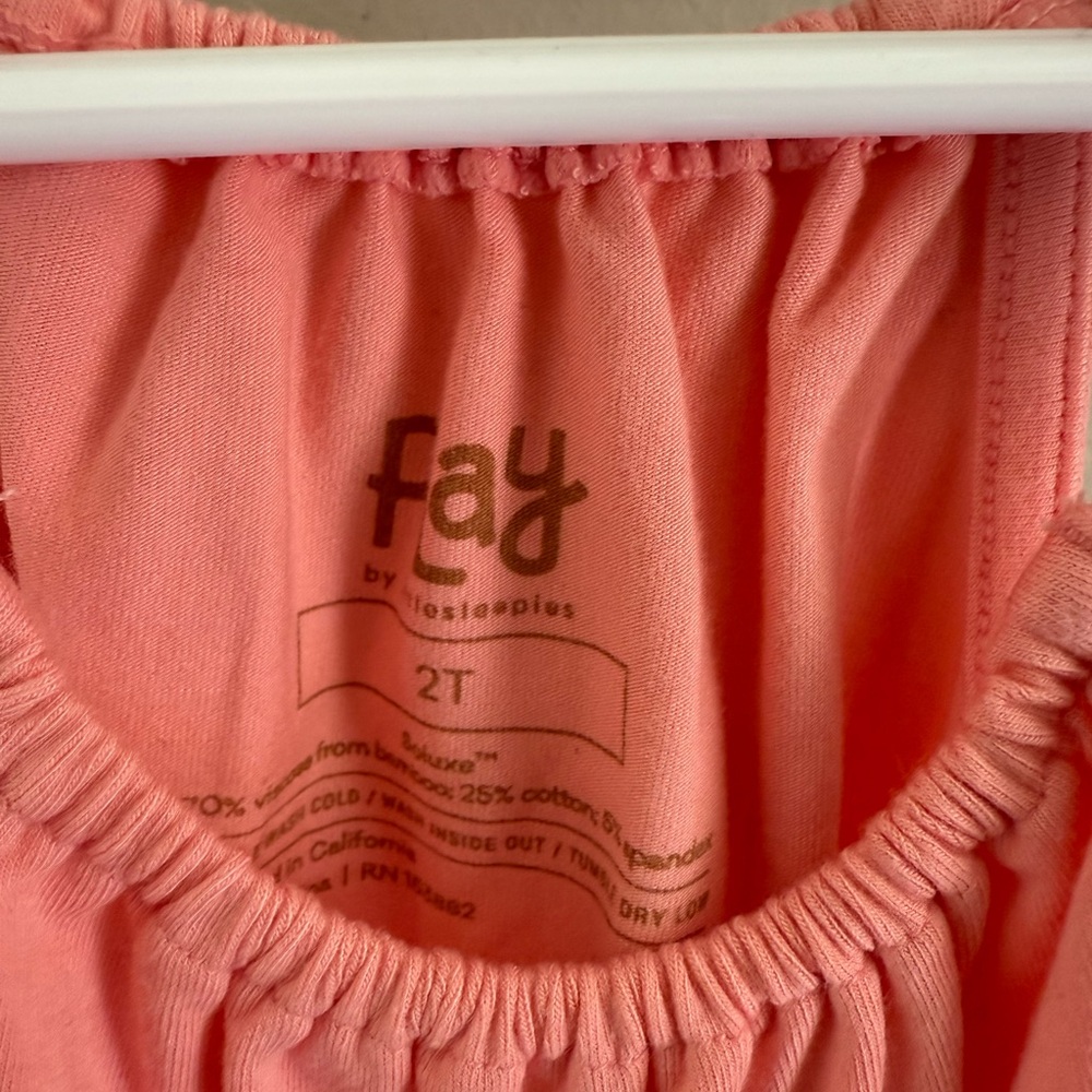 Little Sleepies 2t peach colored tank top - Picture 2 of 2